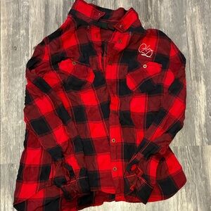 Harley-Davidson Red and Black Plaid Shirt Jacket